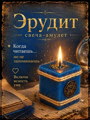 Эрудит, для учебы свеча-амулет 8218